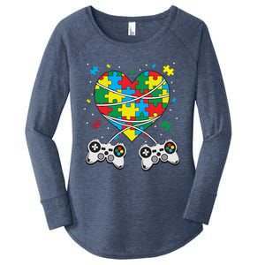 Boys Autism Gift Game Autism Awareness Month Day Men Kids Cool Gift Women's Perfect Tri Tunic Long Sleeve Shirt