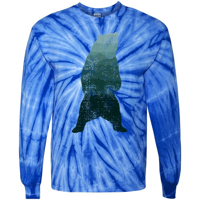 Bear Animal Grizzly Polar Bear Vintage Gift Tie-Dye Long Sleeve Shirt