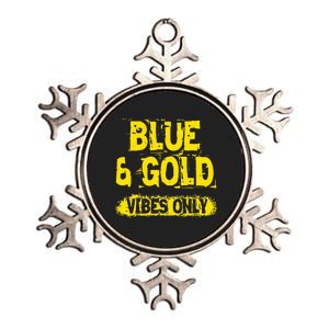 Blue And Gold Vibes Only School Tournament Team Cheerleaders Metallic Star Ornament