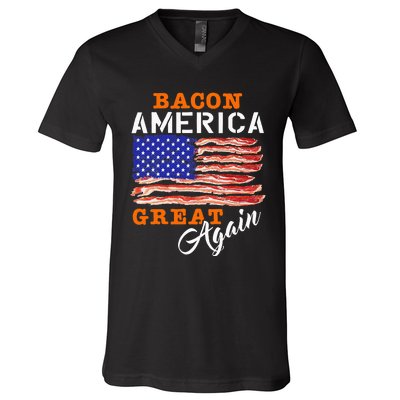 Bacon America Great Again Funny Barbecue Bbq 2024 V-Neck T-Shirt