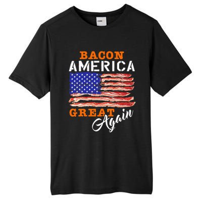 Bacon America Great Again Funny Barbecue Bbq 2024 Tall Fusion ChromaSoft Performance T-Shirt