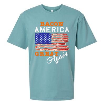 Bacon America Great Again Funny Barbecue Bbq 2024 Sueded Cloud Jersey T-Shirt