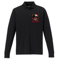 Black African Girl American Melanin Christmas Santa Hat Xmas Performance Long Sleeve Polo