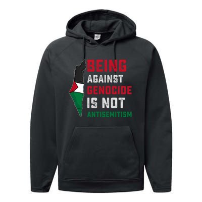 Being Against Genocide Is Not Antisemitism Support Palestine Performance Fleece Hoodie