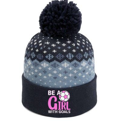 Be A Girl With Goals I Soccer The Baniff Cuffed Pom Beanie