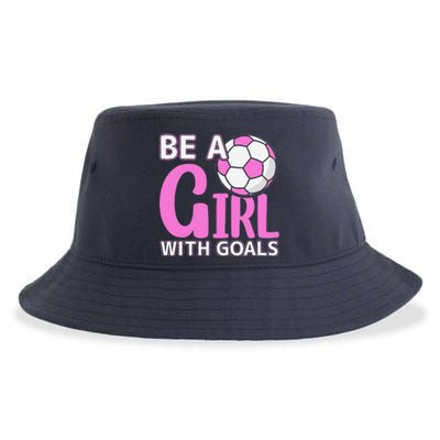 Be A Girl With Goals I Soccer Sustainable Bucket Hat