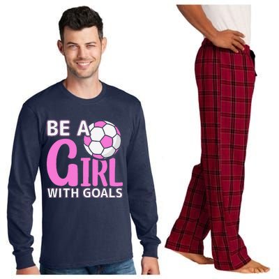 Be A Girl With Goals I Soccer Long Sleeve Pajama Set