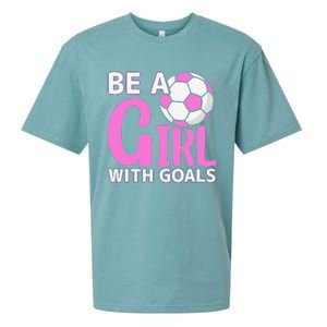 Be A Girl With Goals I Soccer Sueded Cloud Jersey T-Shirt