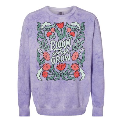 Bloom And Grow Retro Flower Floral Colorblast Crewneck Sweatshirt