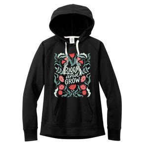 Bloom And Grow Retro Flower Floral Women's Fleece Hoodie