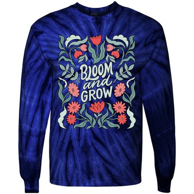 Bloom And Grow Retro Flower Floral Tie-Dye Long Sleeve Shirt