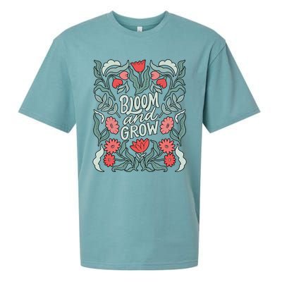 Bloom And Grow Retro Flower Floral Sueded Cloud Jersey T-Shirt