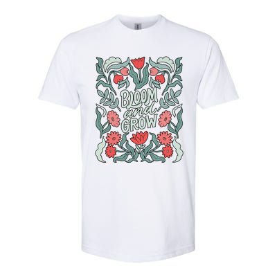 Bloom And Grow Retro Flower Floral Softstyle CVC T-Shirt