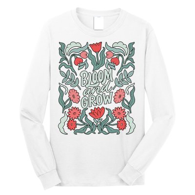 Bloom And Grow Retro Flower Floral Long Sleeve Shirt