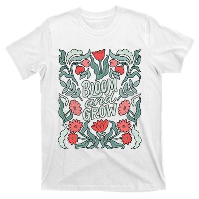 Bloom And Grow Retro Flower Floral T-Shirt