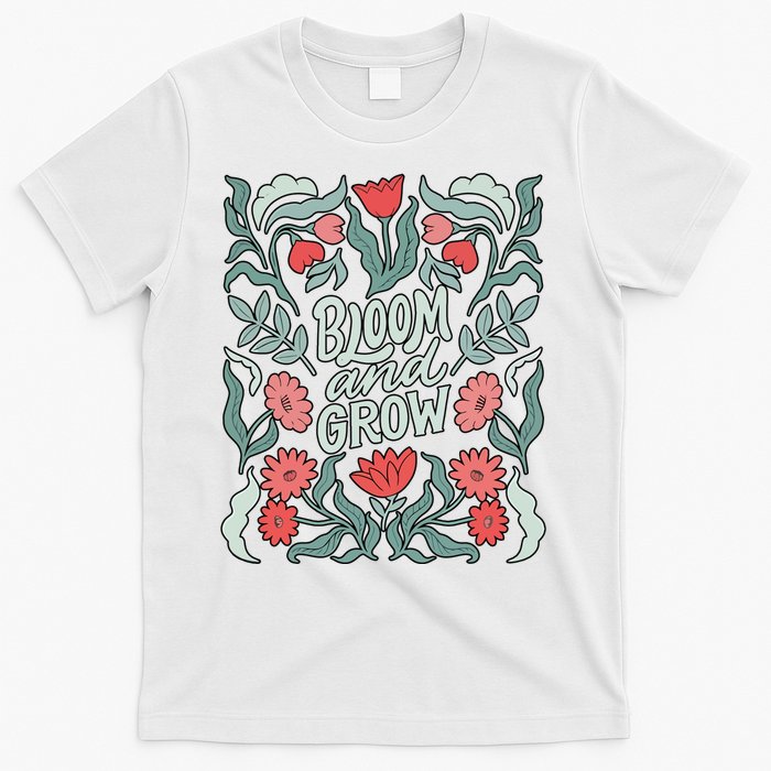 Bloom And Grow Retro Flower Floral T-Shirt