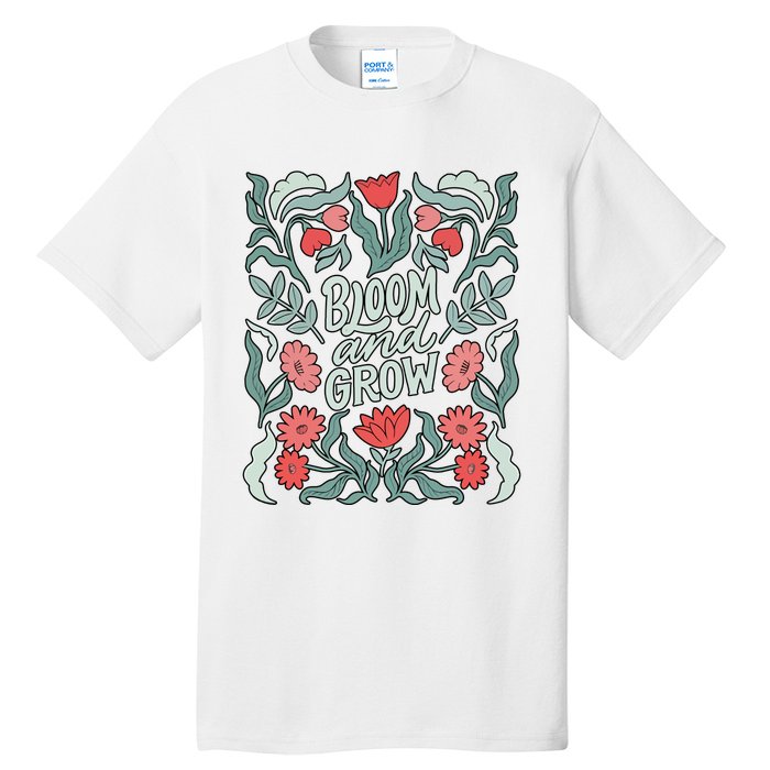 Bloom And Grow Retro Flower Floral Tall T-Shirt