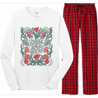 Bloom And Grow Retro Flower Floral Long Sleeve Pajama Set