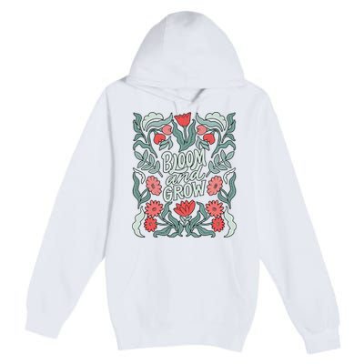 Bloom And Grow Retro Flower Floral Premium Pullover Hoodie