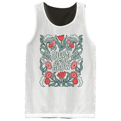 Bloom And Grow Retro Flower Floral Mesh Reversible Basketball Jersey Tank