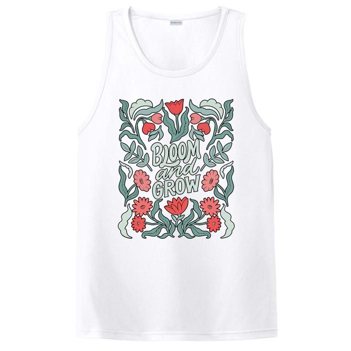 Bloom And Grow Retro Flower Floral PosiCharge Competitor Tank