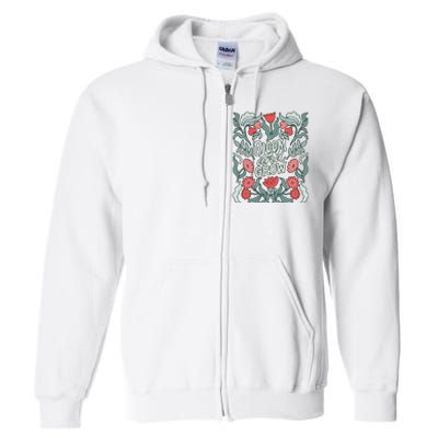 Bloom And Grow Retro Flower Floral Full Zip Hoodie