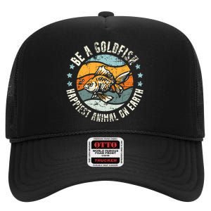 Be A Goldfish For A Soccer Motivational Quote High Crown Mesh Back Trucker Hat