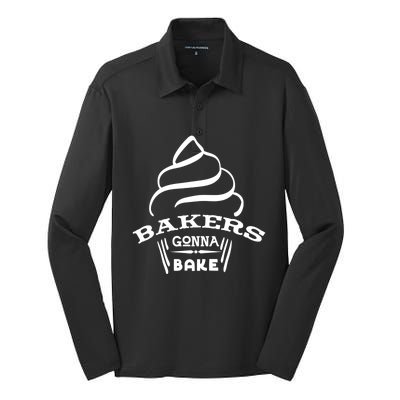 Bakers Are Gonna Bake Cute Gift Silk Touch Performance Long Sleeve Polo