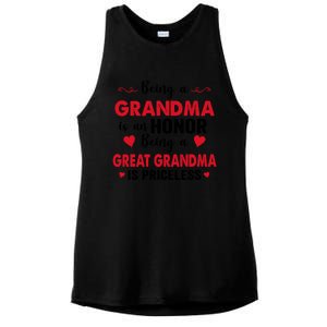 Being A Grandma Is An Honor Being Great Grandma Is Priceless Cool Gift Ladies PosiCharge Tri-Blend Wicking Tank