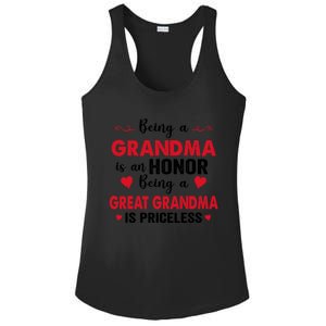 Being A Grandma Is An Honor Being Great Grandma Is Priceless Cool Gift Ladies PosiCharge Competitor Racerback Tank