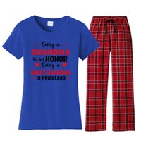 Being A Grandma Is An Honor Being Great Grandma Is Priceless Cool Gift Women's Flannel Pajama Set