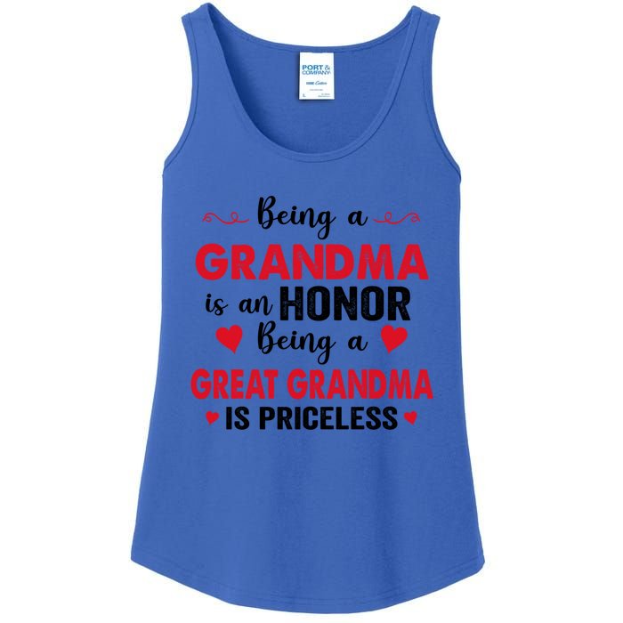 Being A Grandma Is An Honor Being Great Grandma Is Priceless Cool Gift Ladies Essential Tank