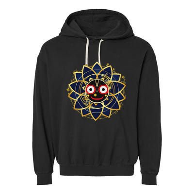 Blue And Gold Jagannath Hindu Hare Krishna Garment-Dyed Fleece Hoodie