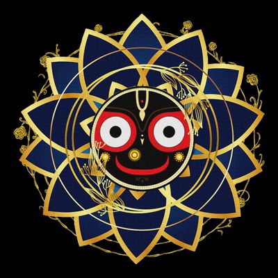 Blue And Gold Jagannath Hindu Hare Krishna T-Shirt