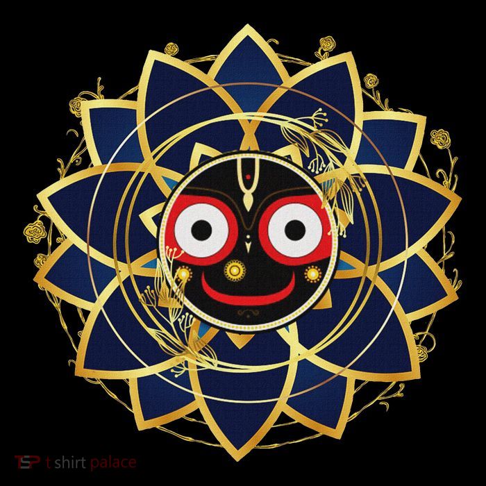 Blue And Gold Jagannath Hindu Hare Krishna Button