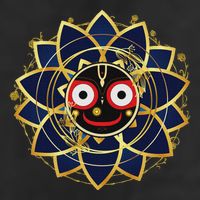 Blue And Gold Jagannath Hindu Hare Krishna Adult Drive Performance Visor