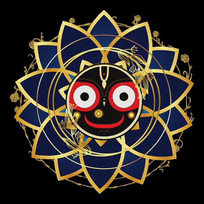 Blue And Gold Jagannath Hindu Hare Krishna Youth Performance Sprint T-Shirt