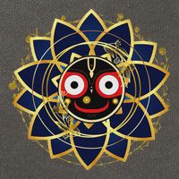Blue And Gold Jagannath Hindu Hare Krishna Cotton Canvas Backpack