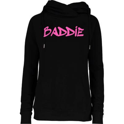 Baddie Aesthetic Graffiti Design Baddies Fandom Womens Funnel Neck Pullover Hood