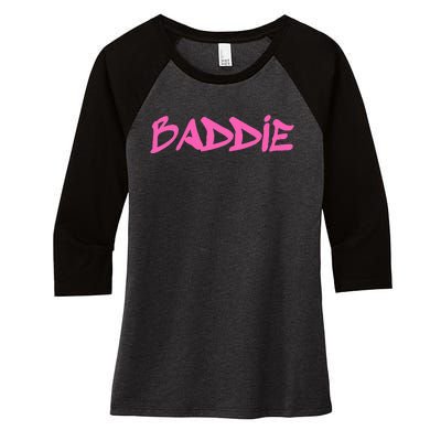 Baddie Aesthetic Graffiti Design Baddies Fandom Women's Tri-Blend 3/4-Sleeve Raglan Shirt