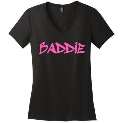 Baddie Aesthetic Graffiti Design Baddies Fandom Women's V-Neck T-Shirt