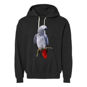 Beautiful African Grey Parrot Garment-Dyed Fleece Hoodie