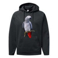 Beautiful African Grey Parrot Performance Fleece Hoodie