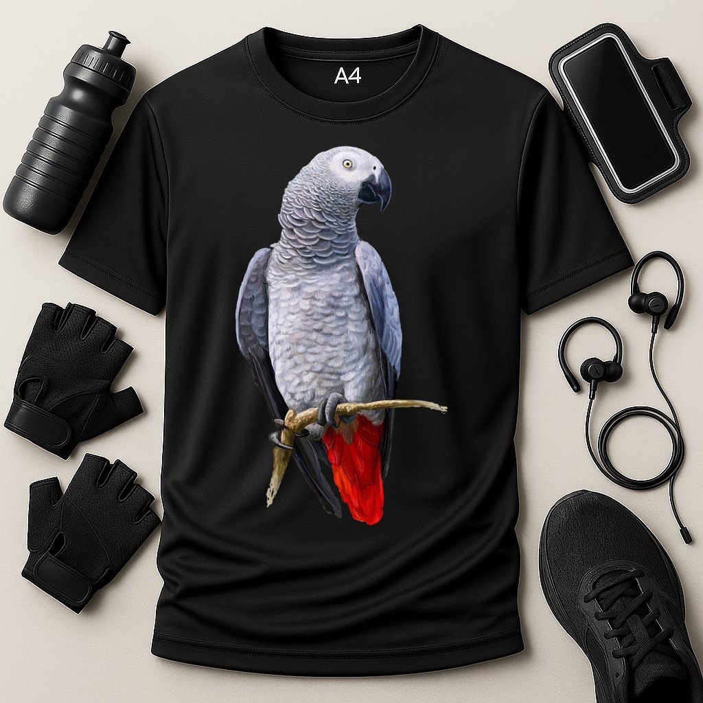 Beautiful African Grey Parrot Cooling Performance Crew T-Shirt