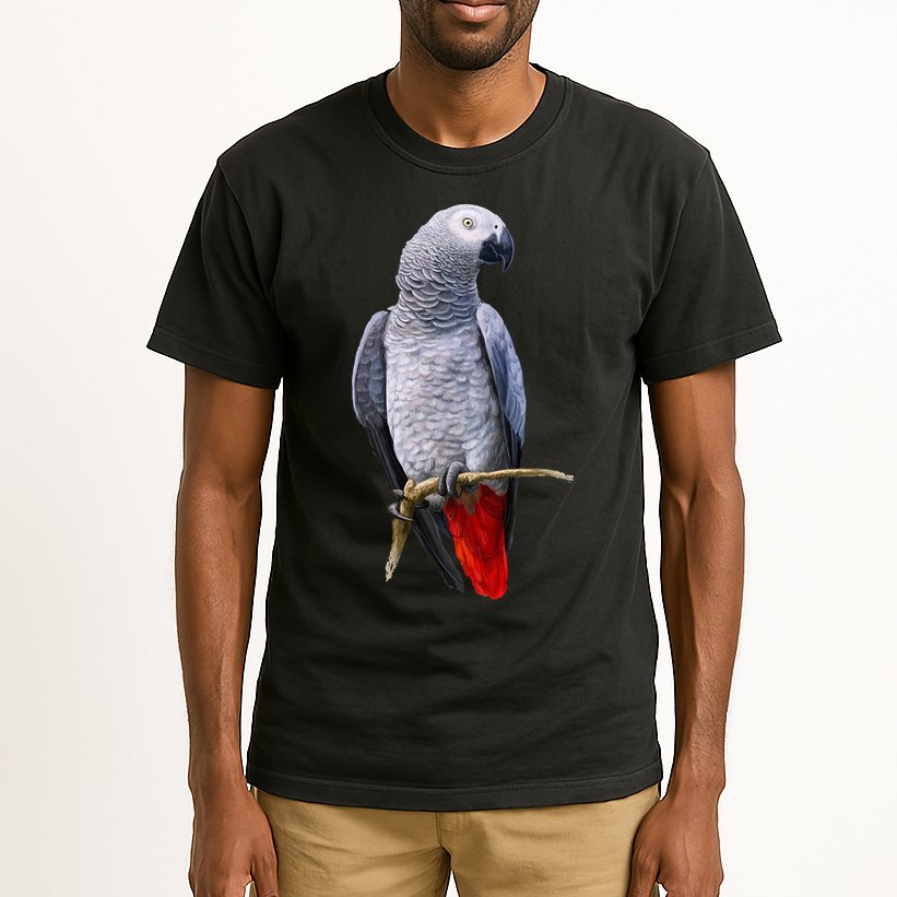 Beautiful African Grey Parrot Tall T-Shirt