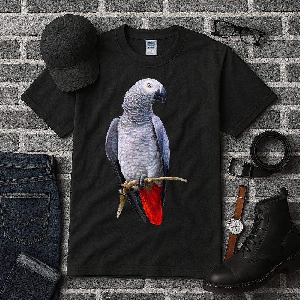 Beautiful African Grey Parrot Tall T-Shirt