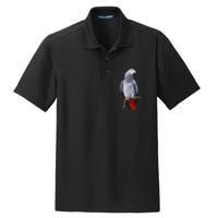 Beautiful African Grey Parrot Dry Zone Grid Polo