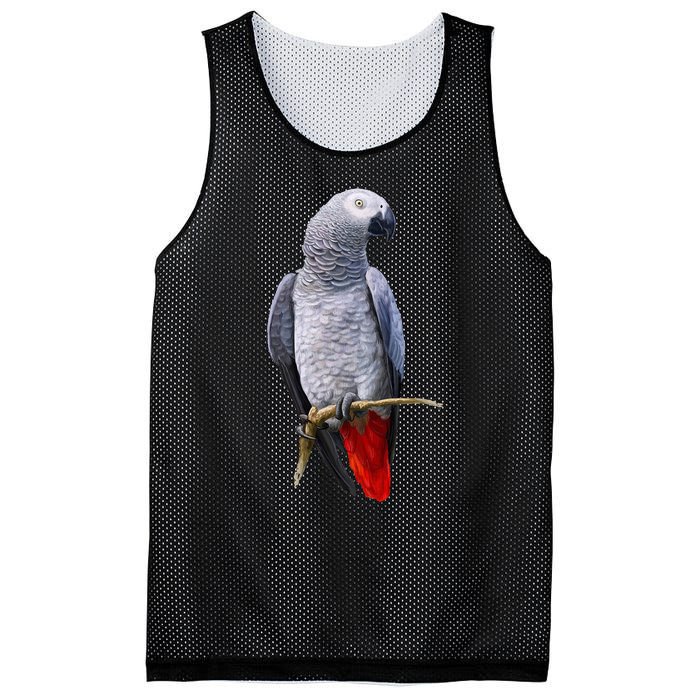 Beautiful African Grey Parrot Mesh Reversible Basketball Jersey Tank