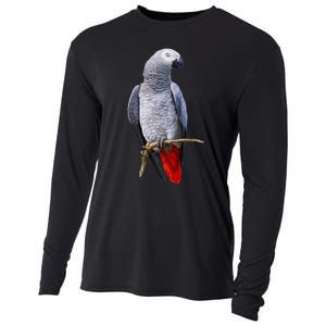 Beautiful African Grey Parrot Cooling Performance Long Sleeve Crew