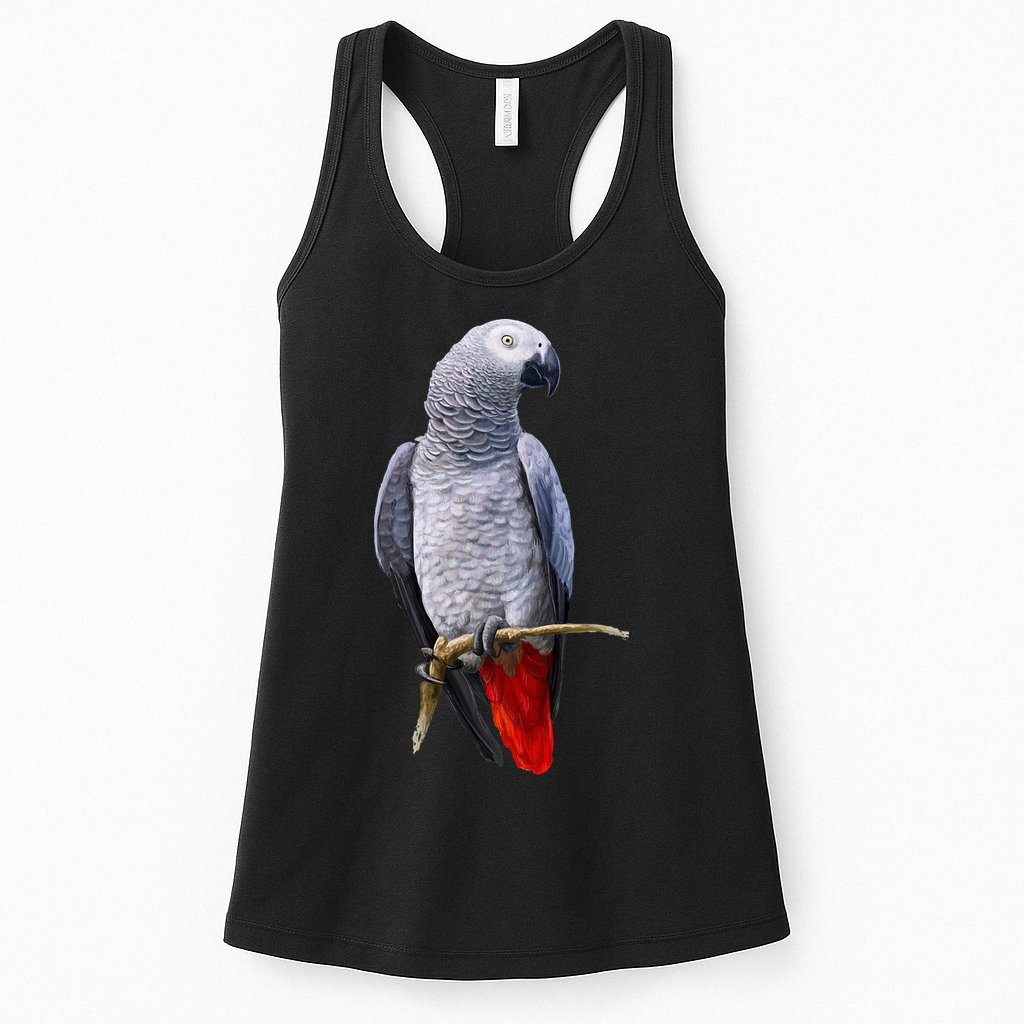 Beautiful African Grey Parrot Womens Tank Top
